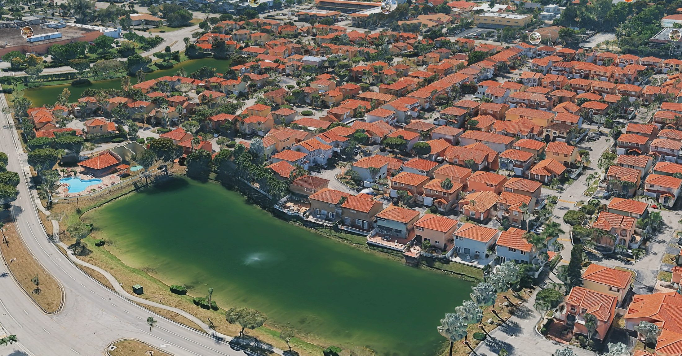 Aerial view of the Coral Lakes community and its lakes