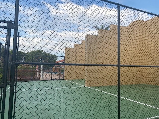 A community tennis court